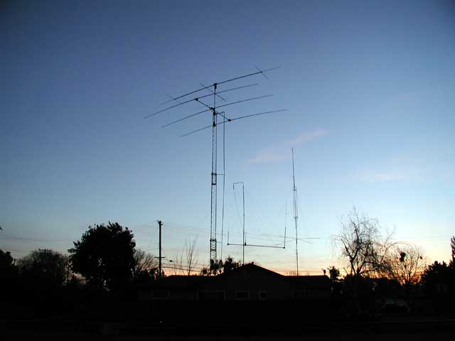 View of antennas at dusk