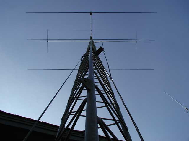 Looking straight up at antennas