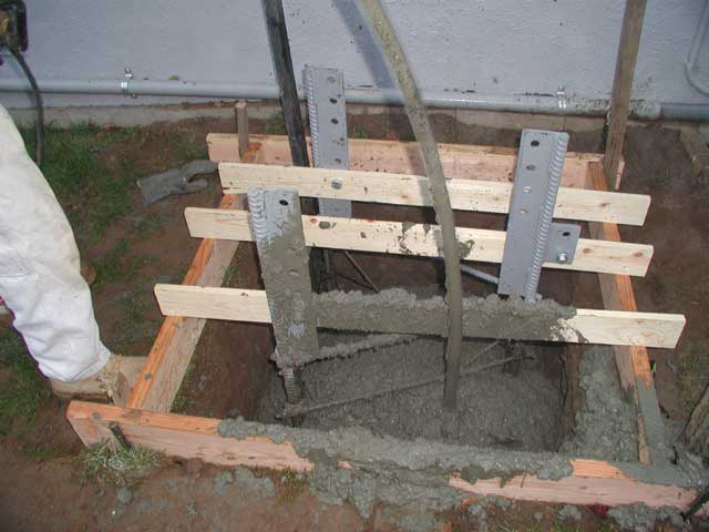 Hole almost filled with cement